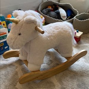 Unicorn faux fur plush rocker
